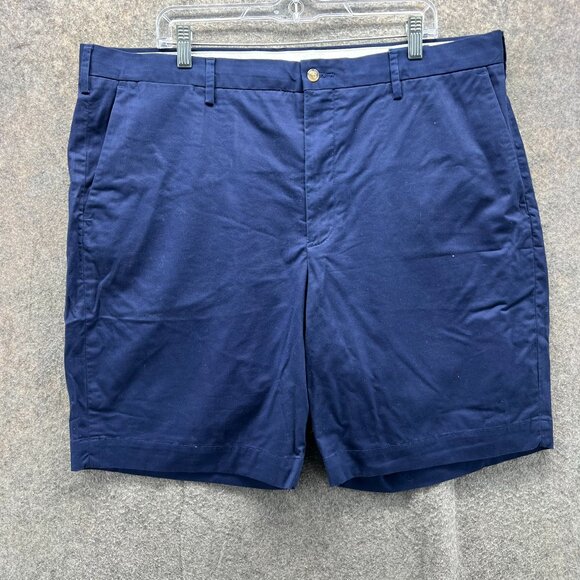 Polo Ralph Lauren Shorts Mens 40 Blue Navy Chino Flat Front Stretch Classic - Picture 1 of 12